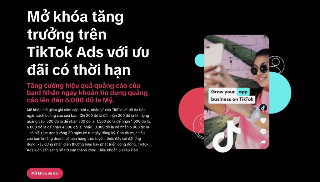 TikTok Ads credit 158 triệu